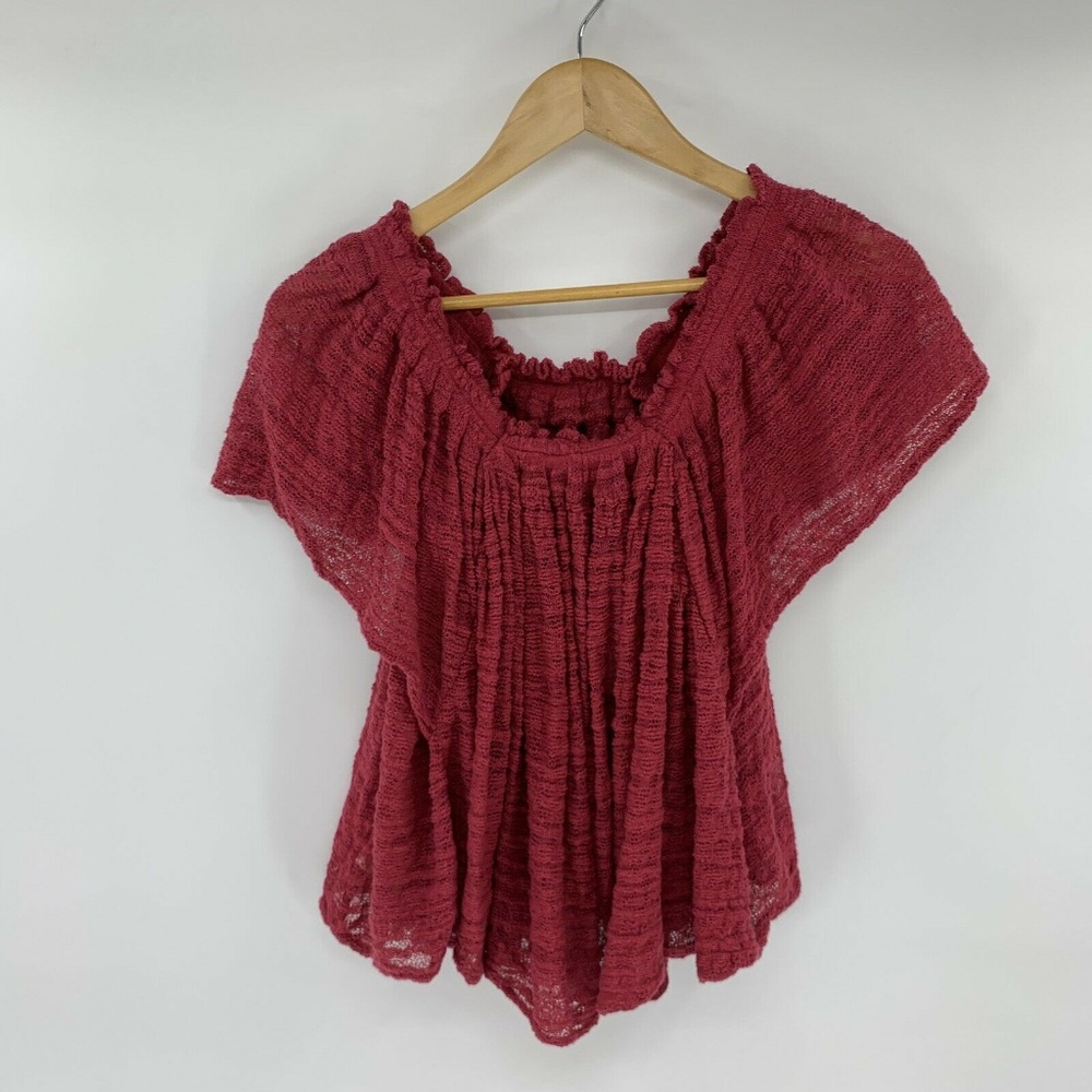 Free People Top Thrills & Frills Lace Off Shoulder - Picture 3 of 7